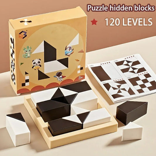 120 Level Black and White Hidden Building Block Children's Intelligent Puzzle Toys Puzzle Parent - child Interactive Tabletop Game - InnovaCuisine