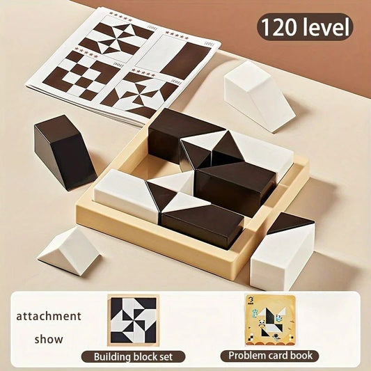 120 Level Black and White Hidden Building Block Children's Intelligent Puzzle Toys Puzzle Parent - child Interactive Tabletop Game - InnovaCuisine