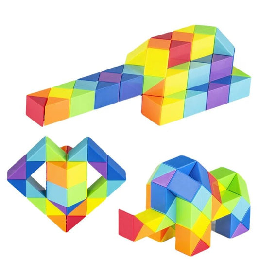 24 Colored Magic Cube Toys 3D Puzzle Fidget Transformable Cube Kid Education Toys Twist Transformable Kid Puzzl Gift - InnovaCuisine