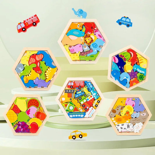 Baby toy Wooden jigsaw Puzzle Creative 3D Puzzle for Children's Intelligence Development Ealy Educational toy for Children - InnovaCuisine