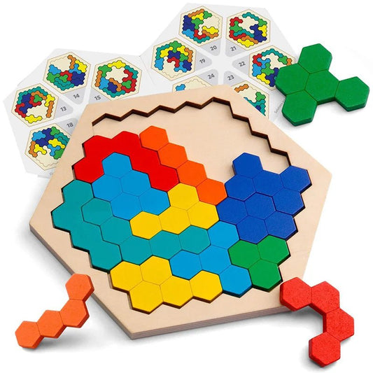 Colorful 3D Puzzle Wooden Toys High Quality Tangram Math Jigsaw Game Children Preschool Imagination Educational Toys for Kids - InnovaCuisine