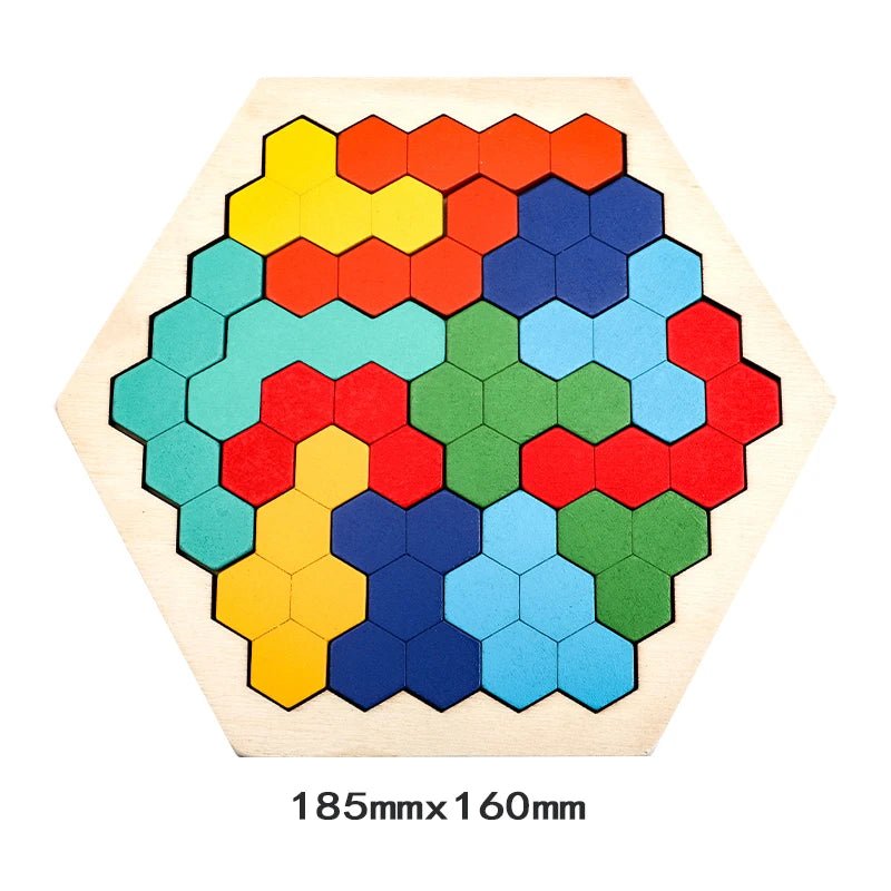 Colorful 3D Puzzle Wooden Toys High Quality Tangram Math Jigsaw Game Children Preschool Imagination Educational Toys for Kids - InnovaCuisine