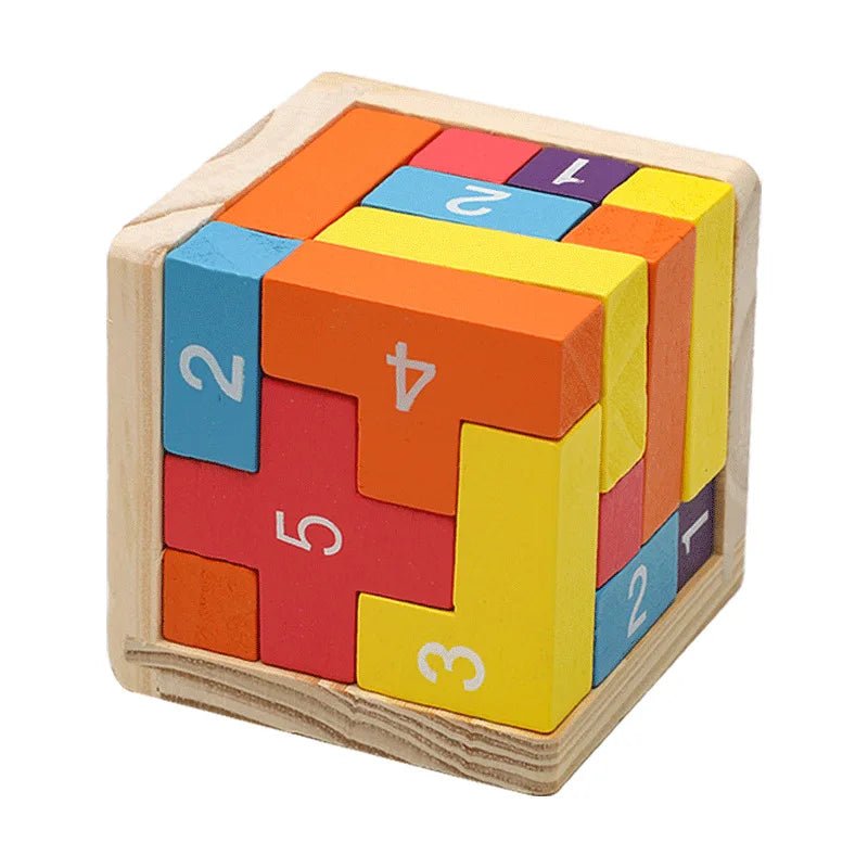 Colorful Wooden Blocks Puzzles,Classic Luban Lock Cube 3D Puzzle Toys, Intellectual Game for children and adults - InnovaCuisine