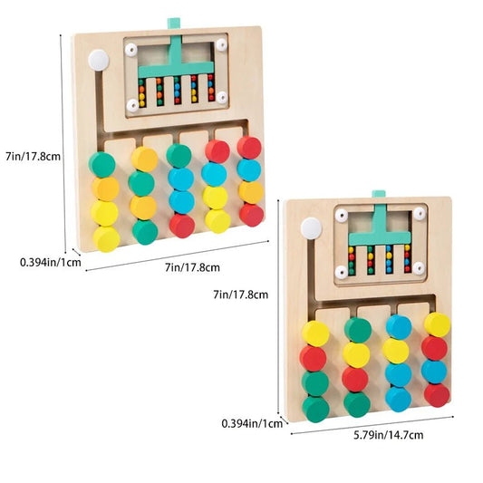 Montessori Wooden Color Matching Puzzles, Logic Game,Thinking Training Enlightenment Hand - eye Coordination Early Educational Toy - InnovaCuisine