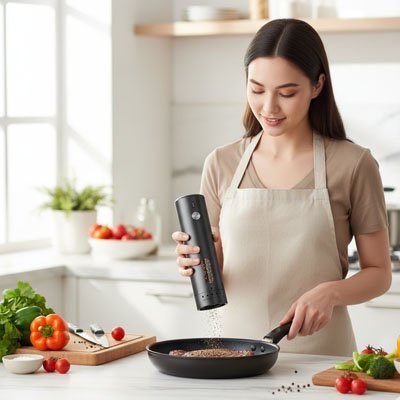 Moulin à poivre électrique | Premium LED Inox - InnovaCuisine