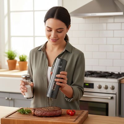 Moulin à poivre électrique | Premium LED Inox - InnovaCuisine