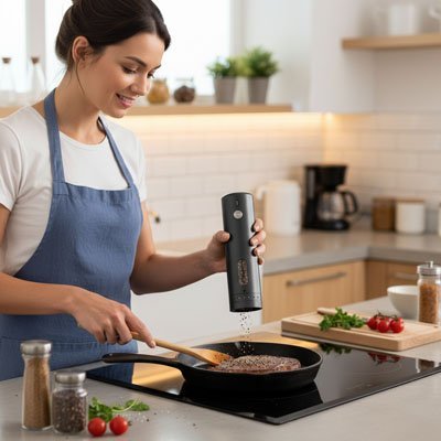 Moulin à poivre électrique | Premium LED Inox - InnovaCuisine