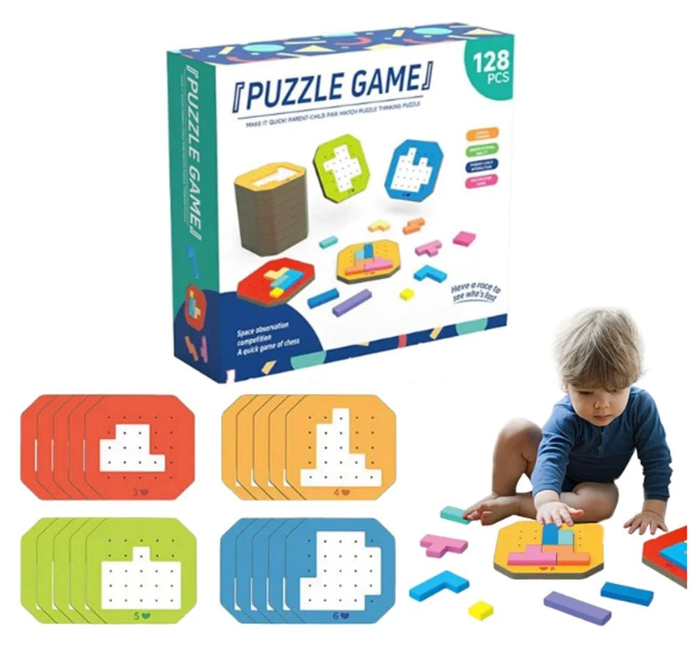 Puzzle Game Toy Set For Kids Montessori Educational Shape Matching Puzzle Cards，Children's birthday gifts and holiday gifts - InnovaCuisine