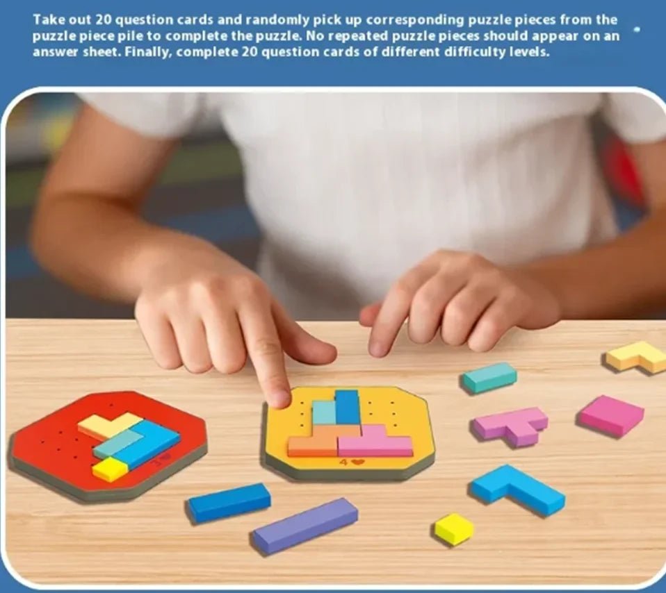 Puzzle Game Toy Set For Kids Montessori Educational Shape Matching Puzzle Cards，Children's birthday gifts and holiday gifts - InnovaCuisine
