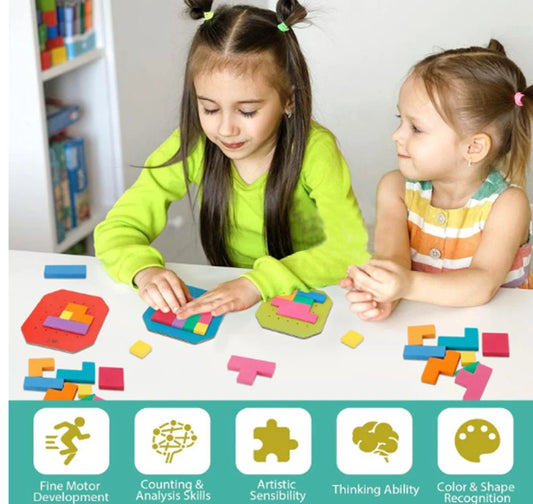 Puzzle Game Toy Set For Kids Montessori Educational Shape Matching Puzzle Cards，Children's birthday gifts and holiday gifts - InnovaCuisine